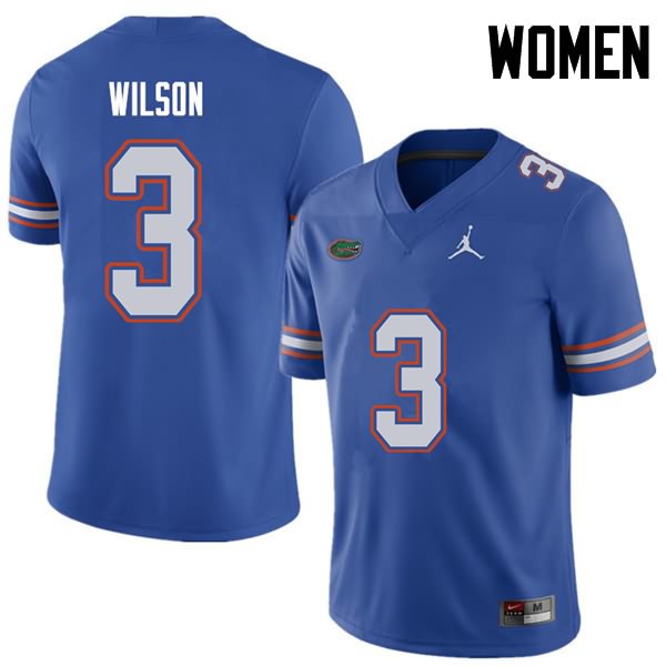 Women's NCAA Florida Gators Marco Wilson #3 Stitched Authentic Jordan Brand Royal College Football Jersey UGI5865EV